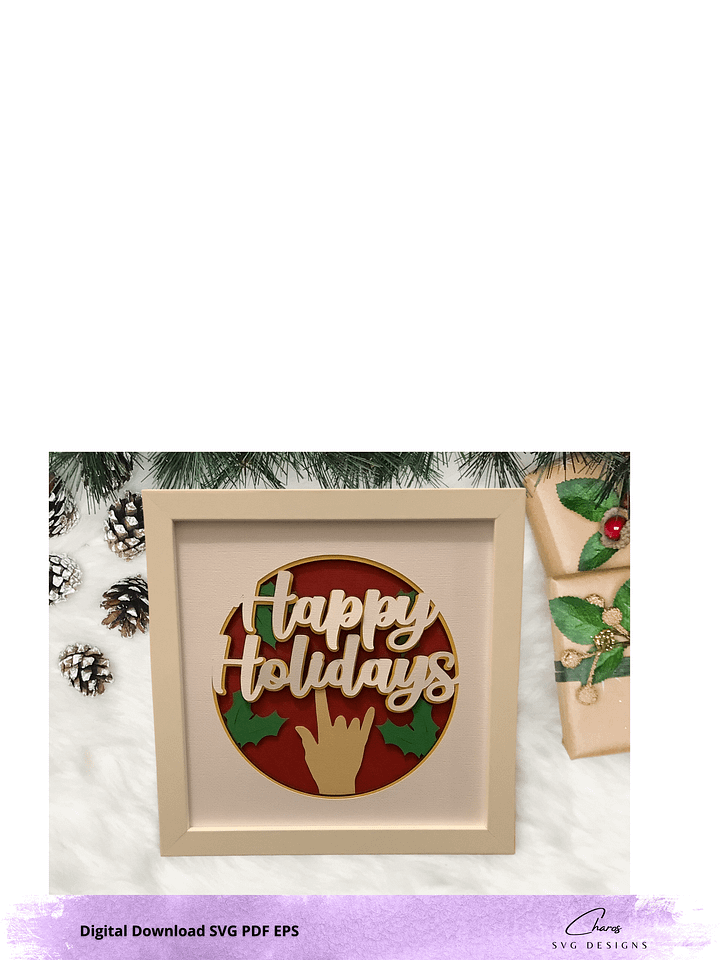3D ASL 'I Love You' SVG Layered Shadow Box Design product image (2)