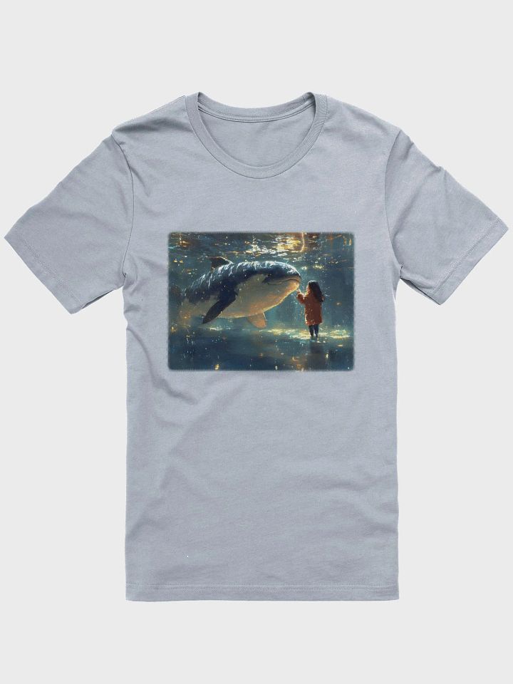 Girl talking with a cute killer whale, in the shallow waters product image (11)