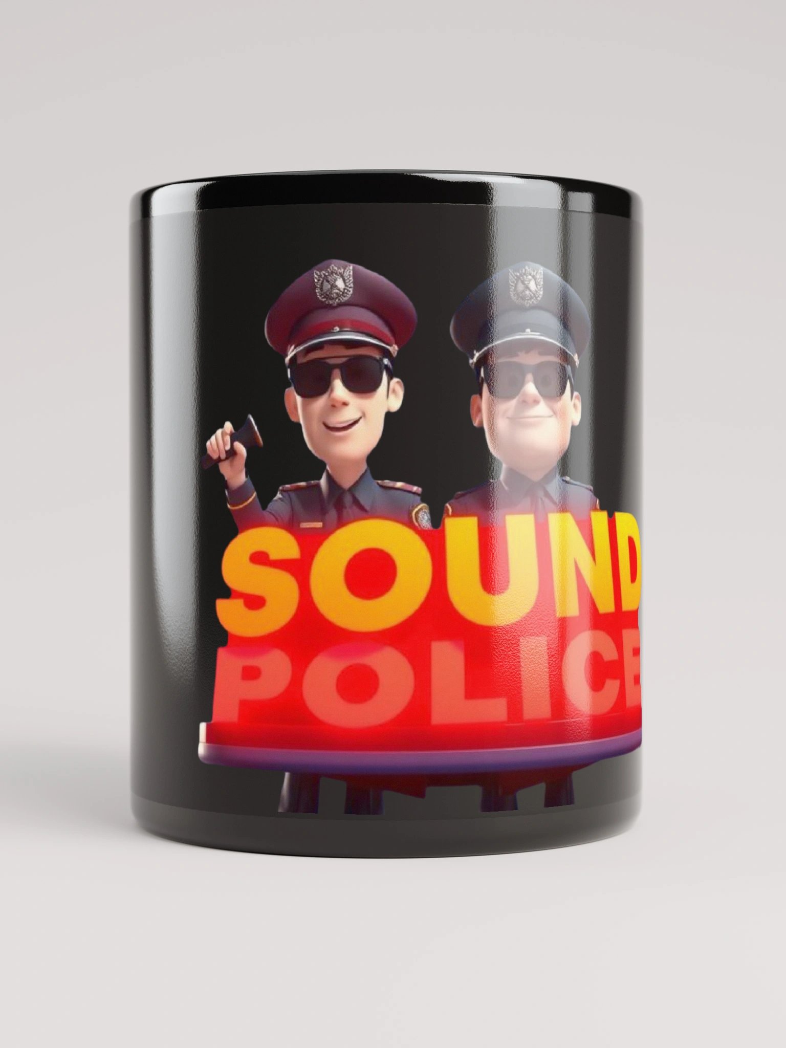 SOUND POLICE Black Glossy Mug product image (10)