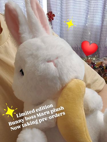 Banana was Maru's fav treat, so I designed him holding one 💖🐇
#bunnybossmaru #plushies