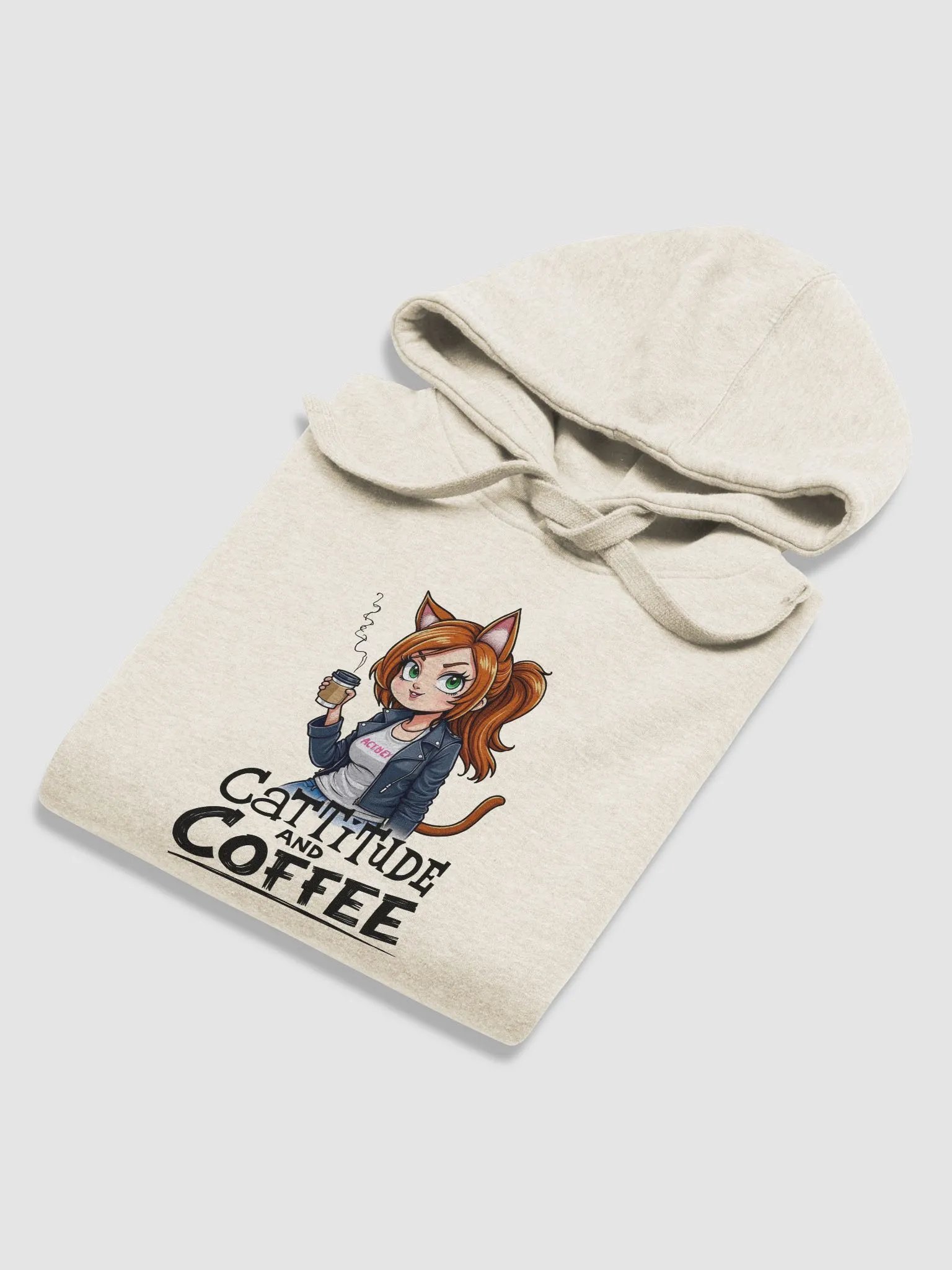 Cat-Titude and Coffee Premium Hoodie product image (46)