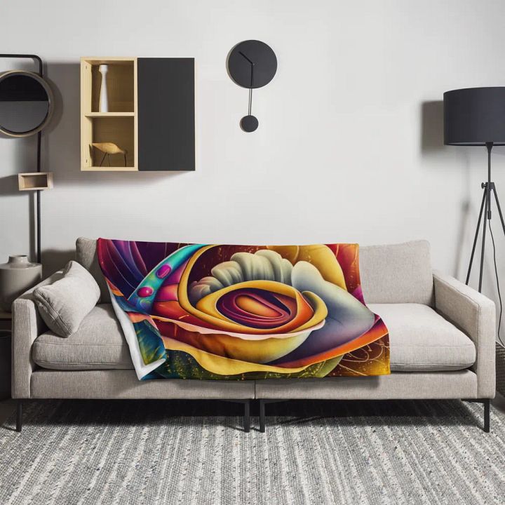 Exotic Surrealistic Rose Throw Blanket product image (1)