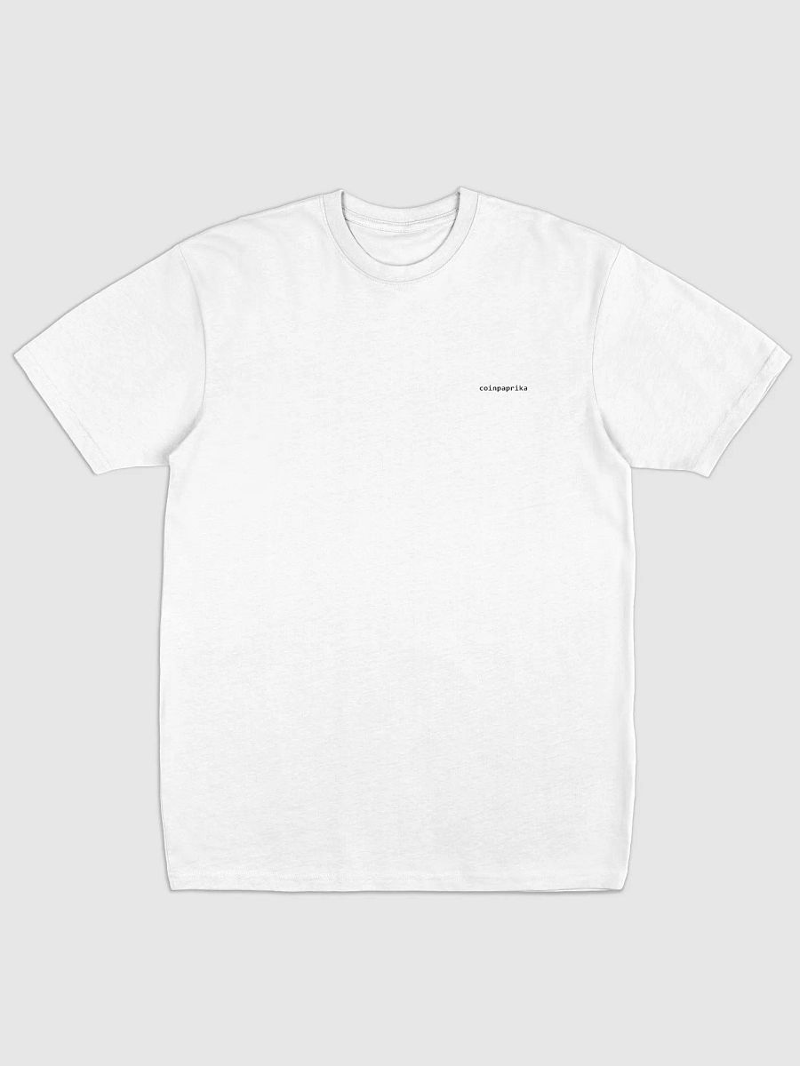 Minimal white coinpaprika t-shirt product image (1)