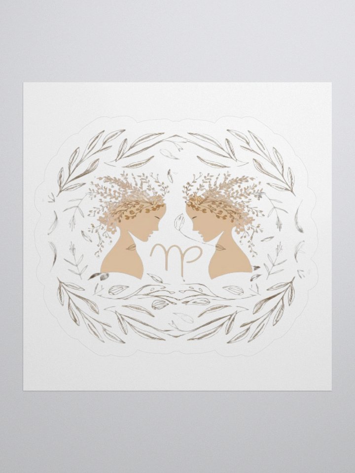 Virgo Zodiac Sticker - Maiden with Wheat & Floral - Durable Vinyl product image (1)