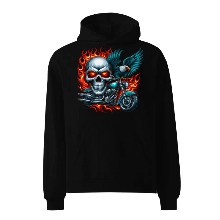 Eagle Fire Skull Oversized Hoodie #5 product image (1)