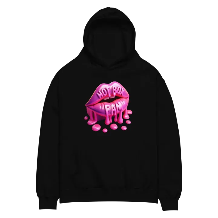 HOT BOX FAM HBF HOT PINK DRIPPING LIPS HOODIE product image (2)