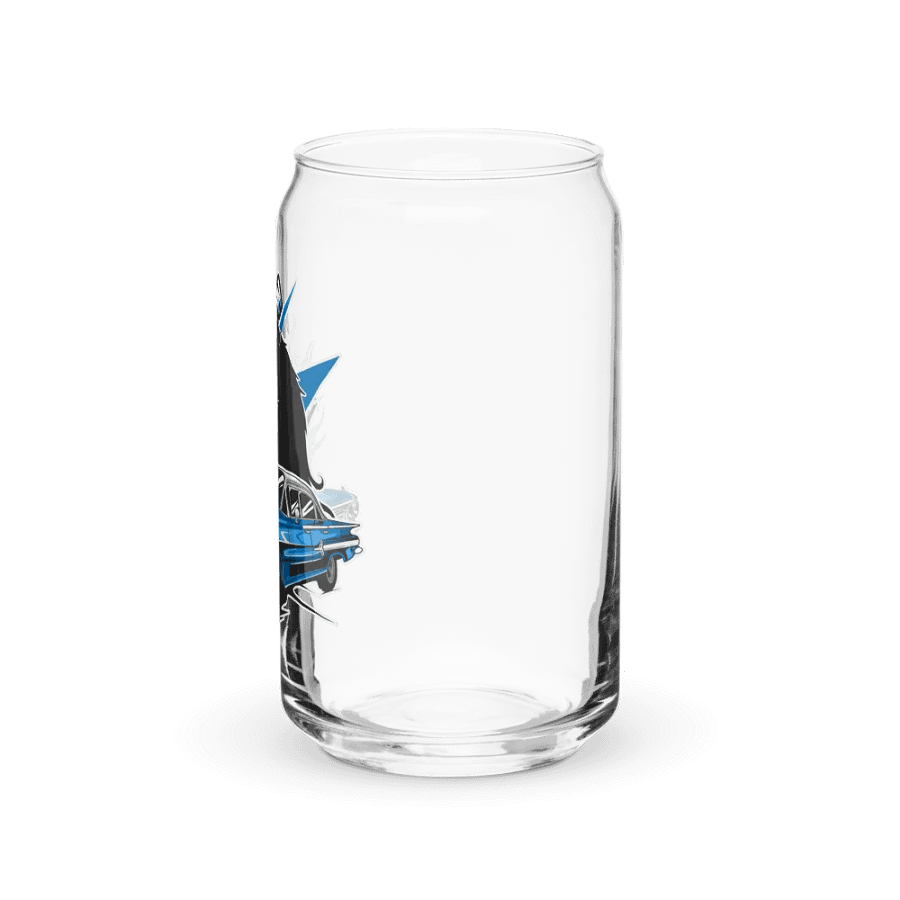 Mistymeooww logo with 60 chevy lightning cat glass cup product image (9)