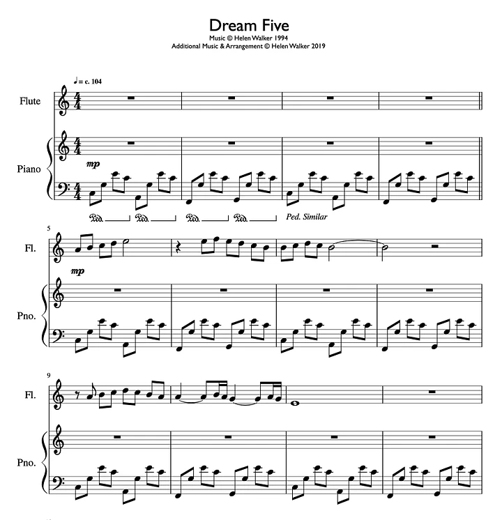 Dream Five (Flute & Piano - Score & Parts) product image (1)