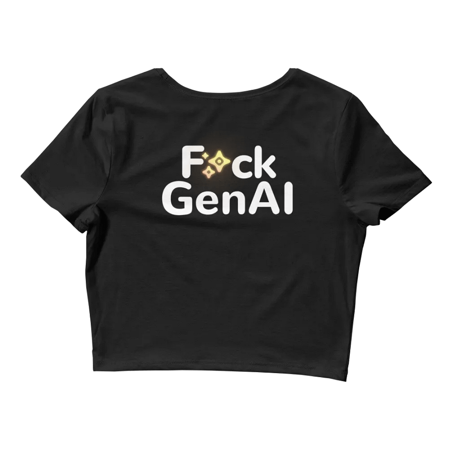 Absolut Idiocy Women's Crop-top Tee - F✨ck Generative AI (Logo) product image (4)