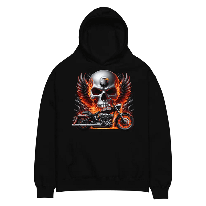 Eagle Skull Motorcycle Unisex Oversized Hoodie #6 product image (2)