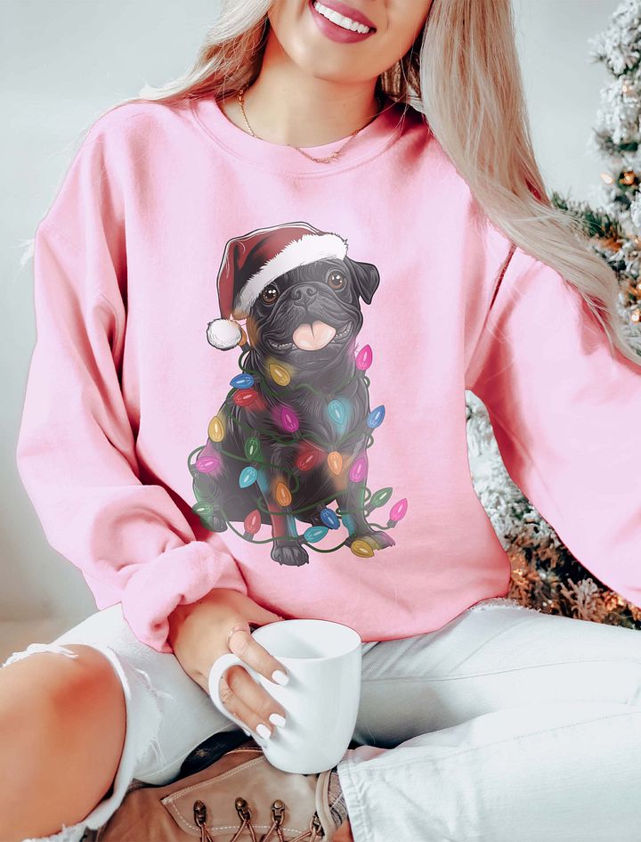 Funny Pug(Black) Christmas Sweatshirt product image (15)