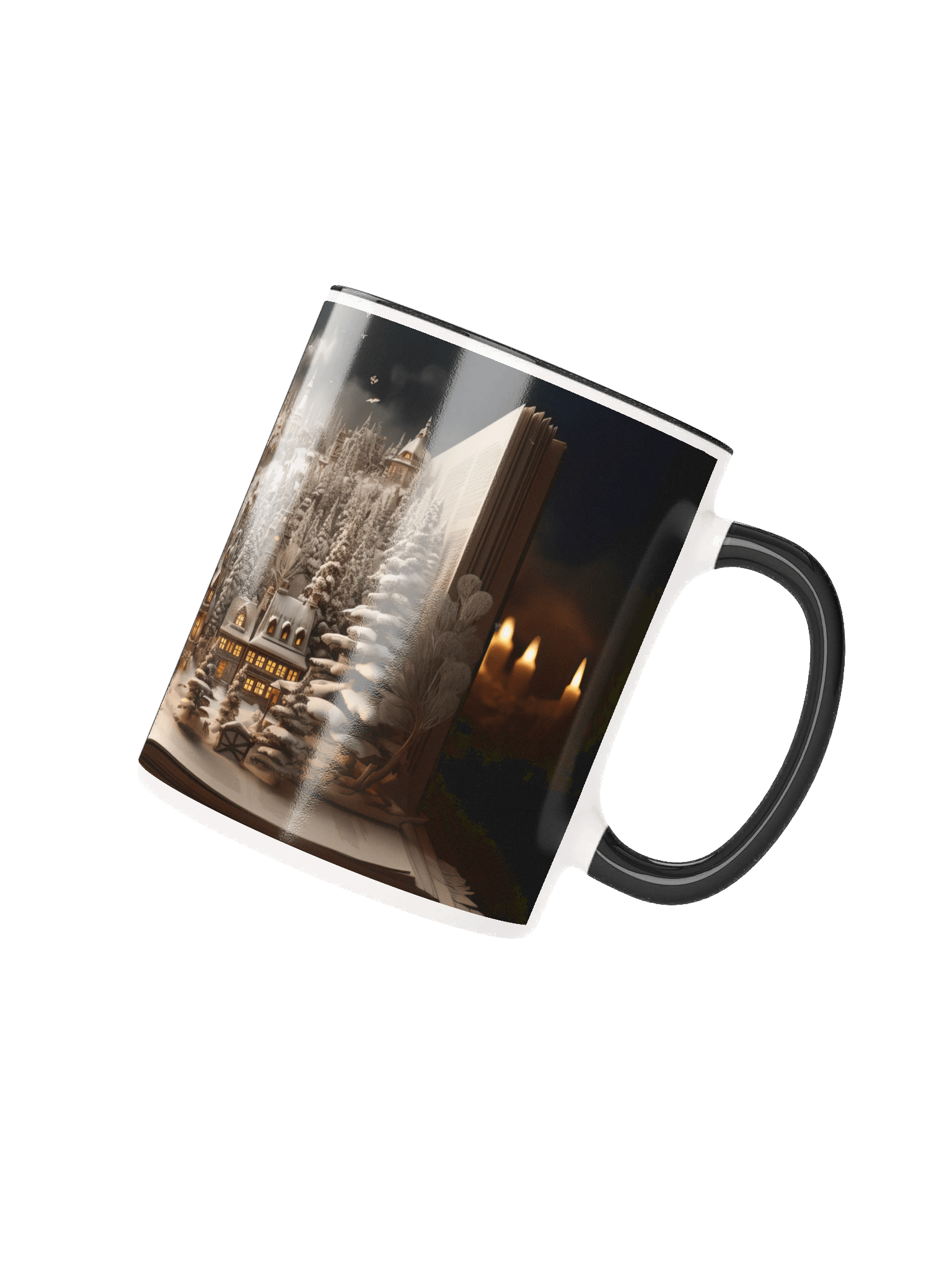 Christmas Candlelit Storybook Mountain Village Mug – A Cozy Holiday Gift for Book Lovers product image (3)