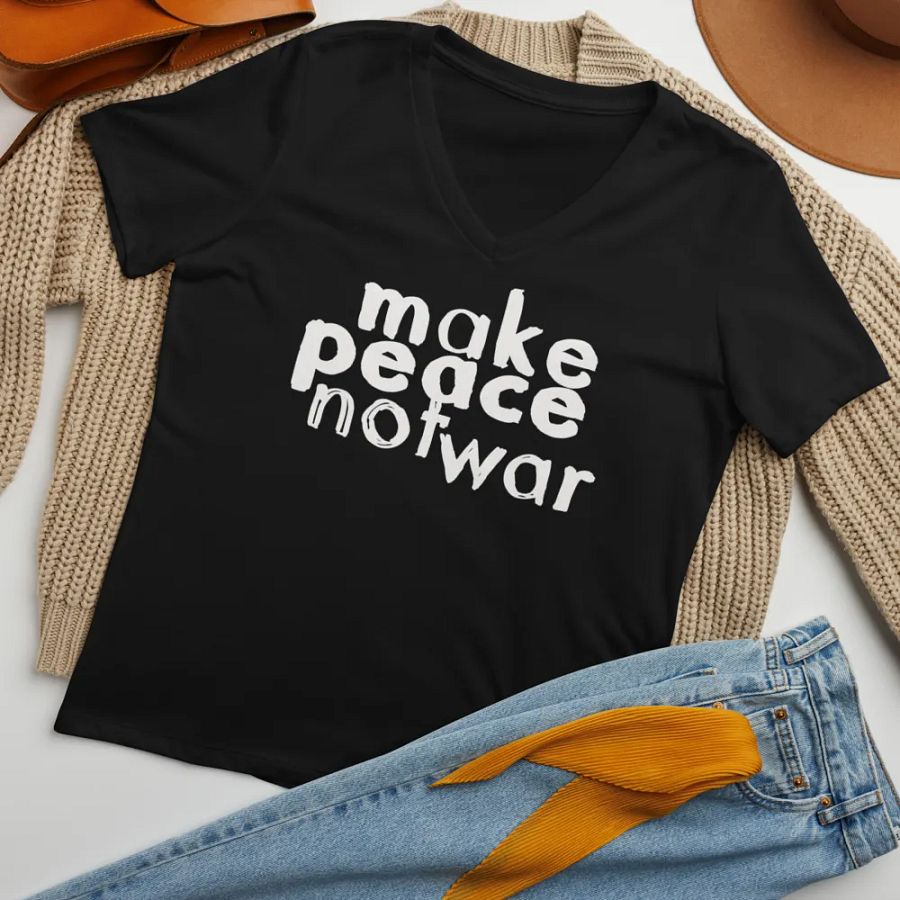 Peace Not War Relaxed V-Neck Tee product image (7)