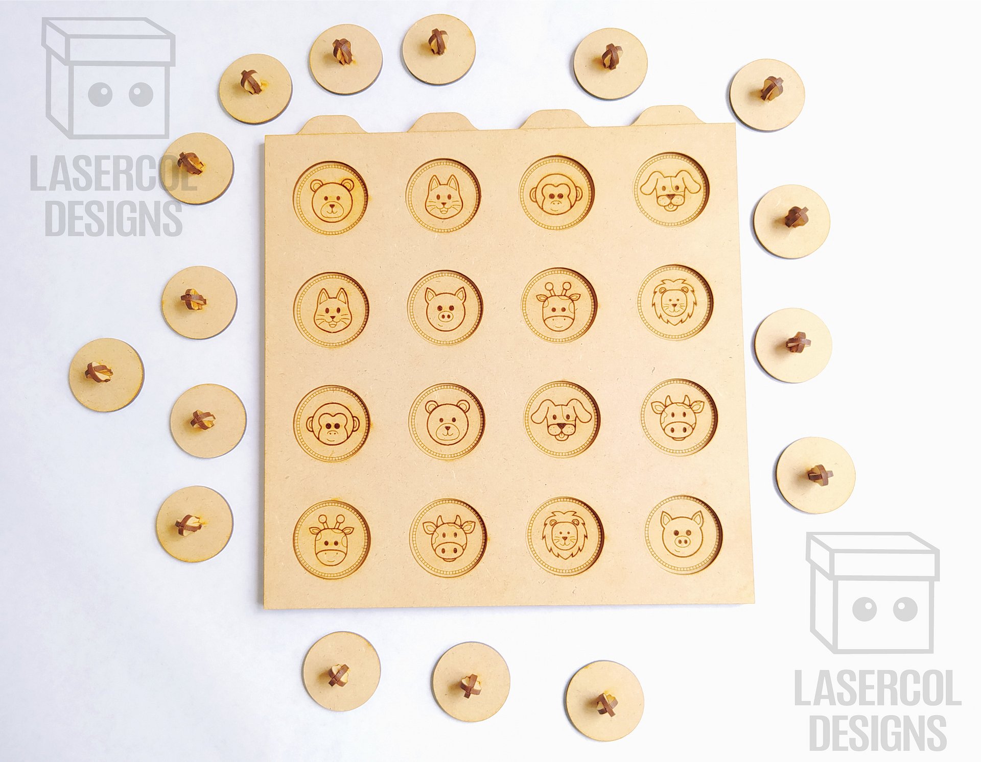 Memory Game (Animals) Version 1 - Laser Cut Files product image (3)