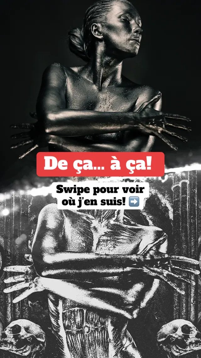 Mon collage digital le plus fou jusqu'à présent 🔥 Follow si tu veux voir la version finale... j'ai encore plein de détails macabres à ajouter ! 🖤  #darkart #wipart #horrorart #creepyart #xerox #digitalart 