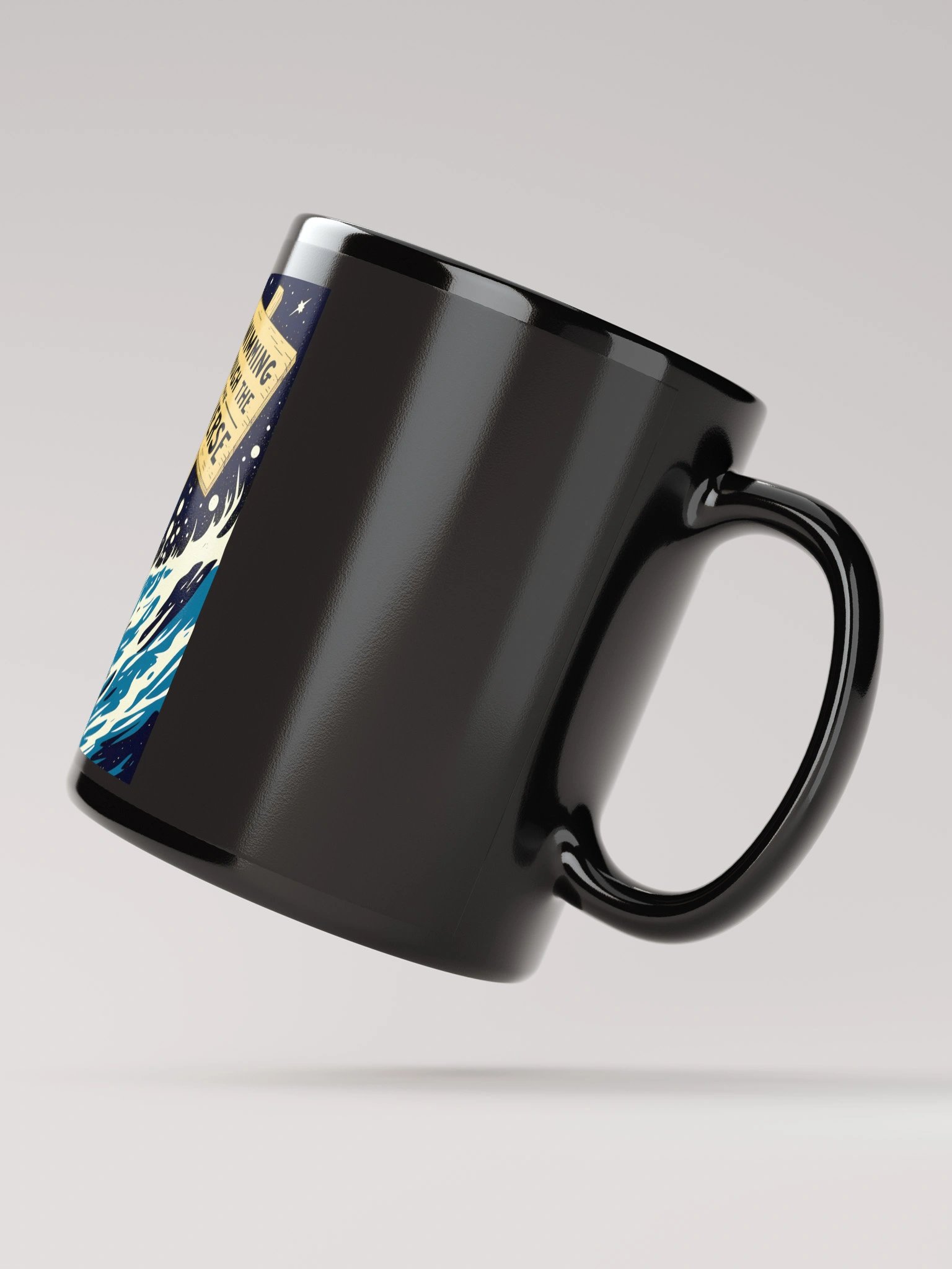 Underwater Cosmic Protest: Swimming Through the U Verse Glossy Mug product image (3)