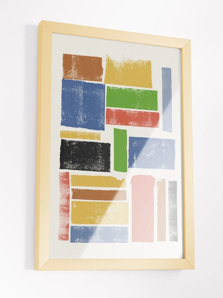 Abstract Patchwork Framed Matte Poster | Modern Geometric Wall Art | Bold and Vibrant Abstract Design for Contemporary Spaces product image (1)