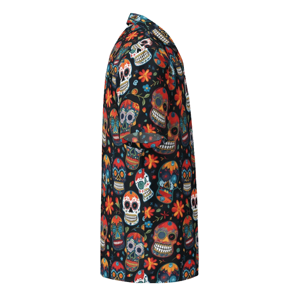 Sugar Skull Pattern-Seamless Day of the Dead Design Hawaiian Shirt product image (4)