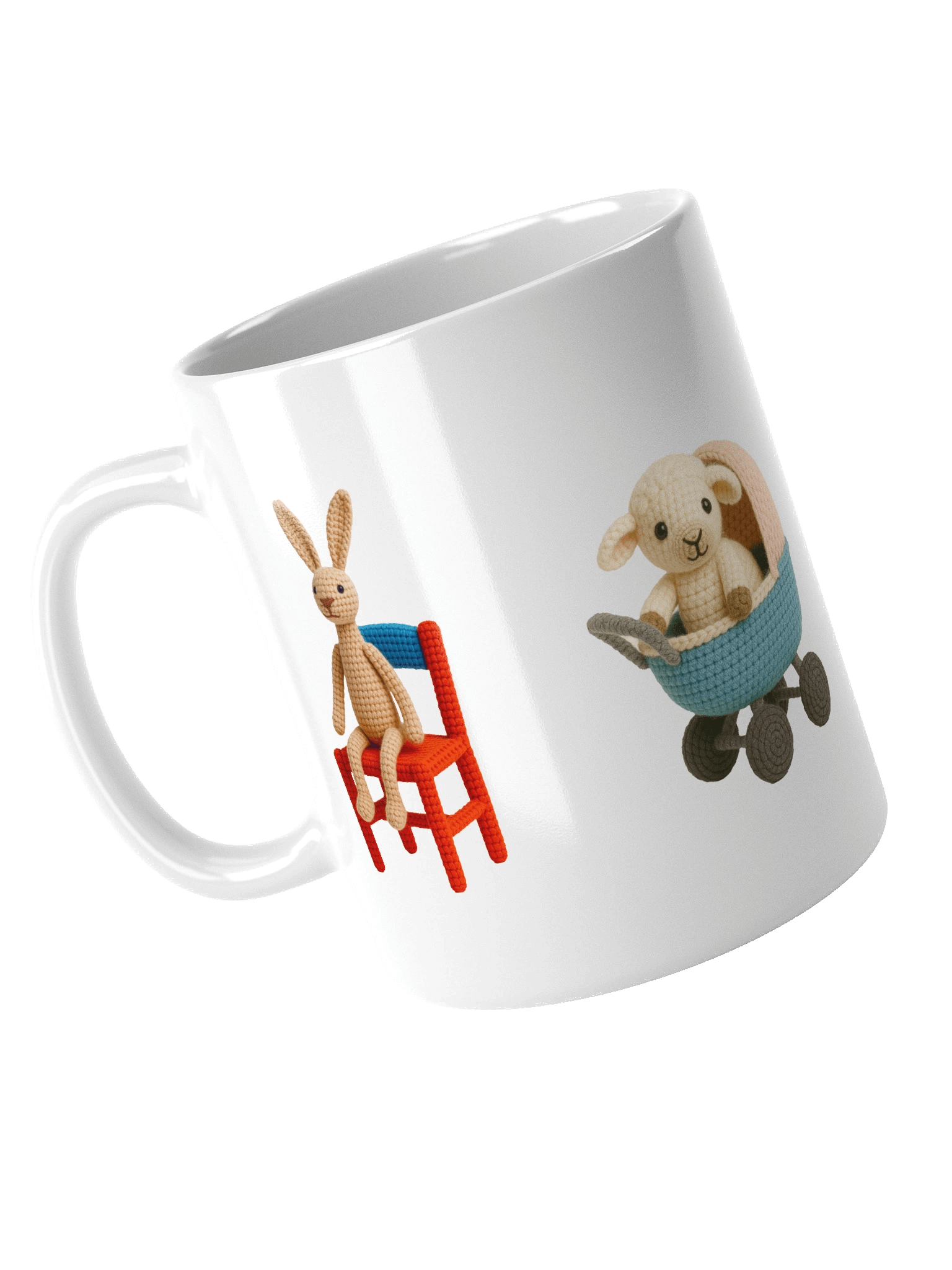 A Stitch in Rhyme White Mug: Whimsical Handcrafted Crochet Art product image (10)