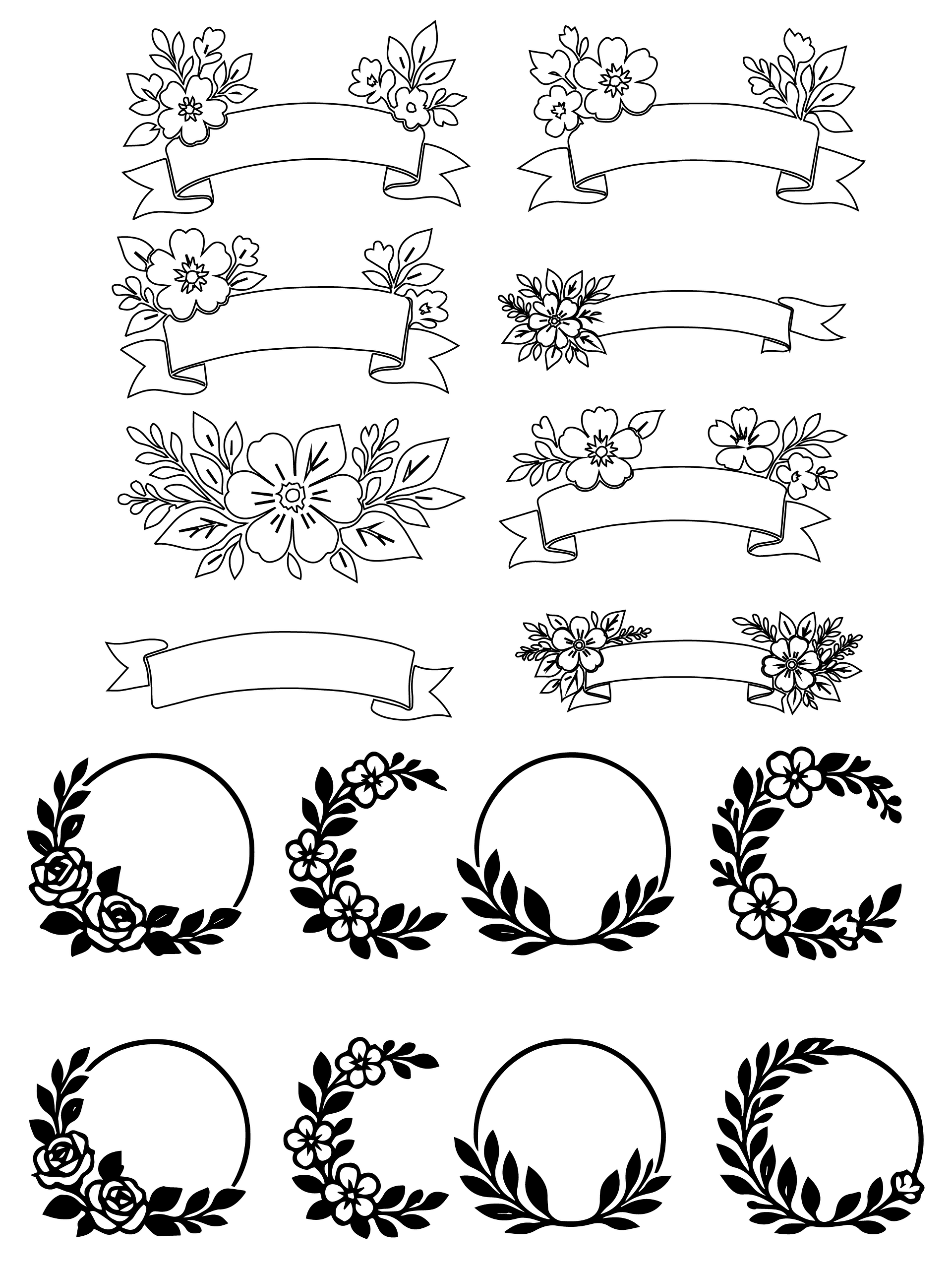 Wedding svg set, Mr and Mrs svg, family monogram designs, decorative ornaments, bride groom quotes, png files product image (8)