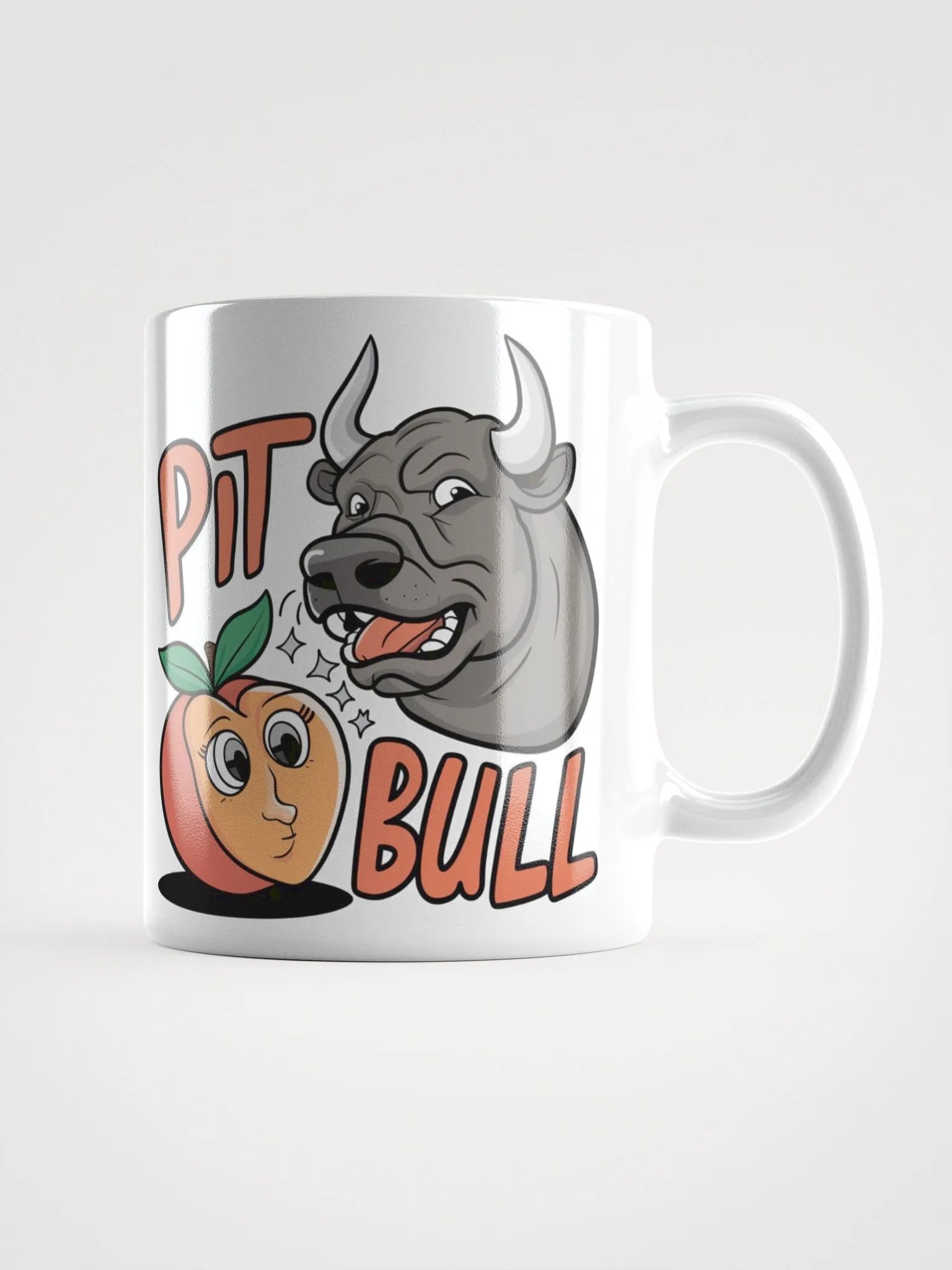 Pit Bull: Peach Pit and Bull Ceramic Mug Design product image (1)