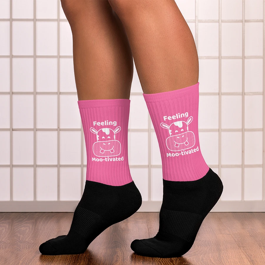 Feeling Mootivated Pink Cow Socks product image (15)
