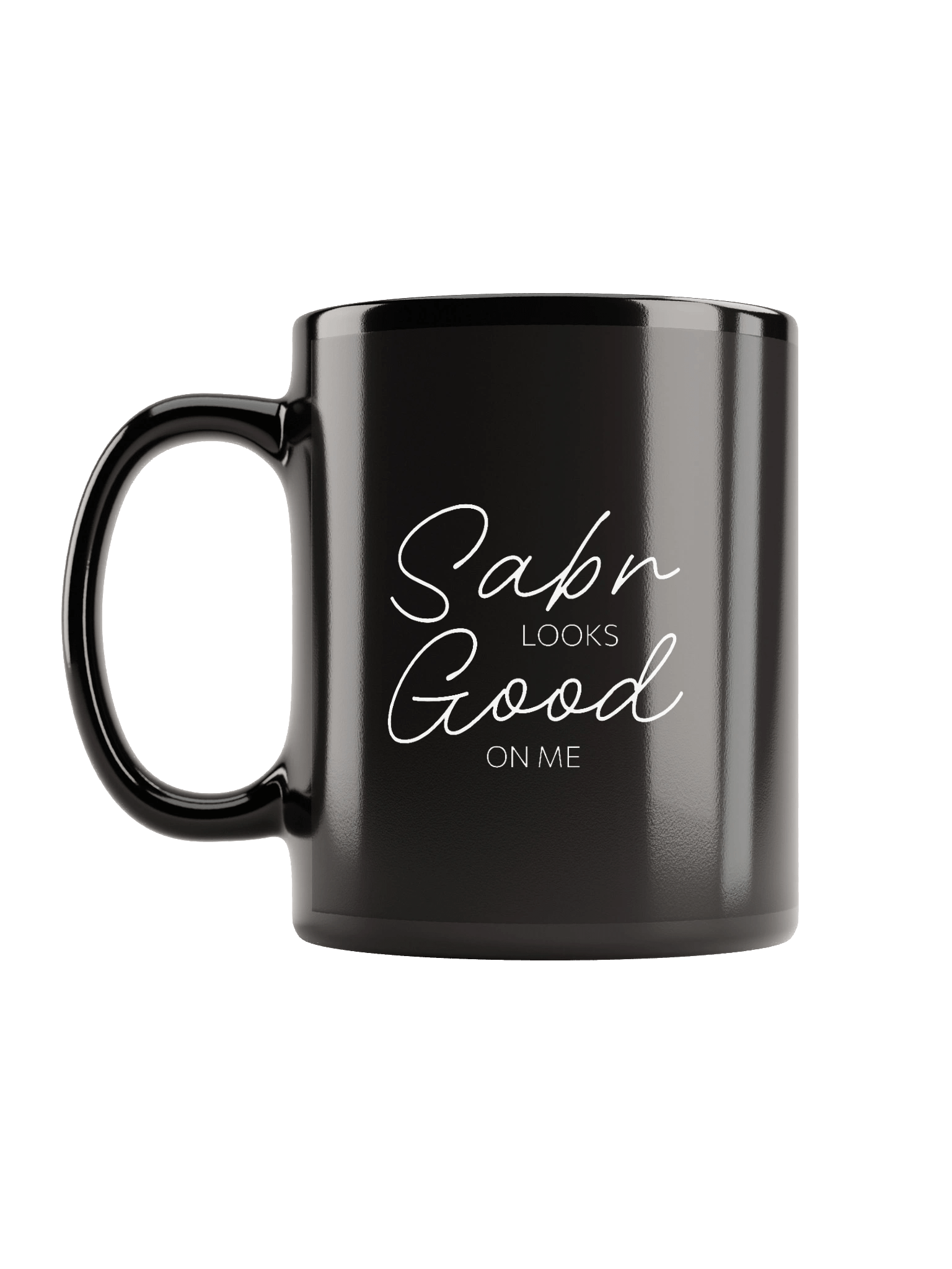 "Sabr looks good on me" Black Glossy Mug product image (11)