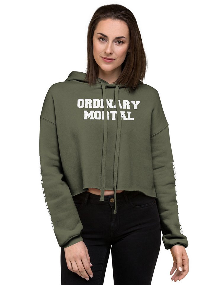 (2 sided) Ordinary Human fleece crop hoodie product image (1)
