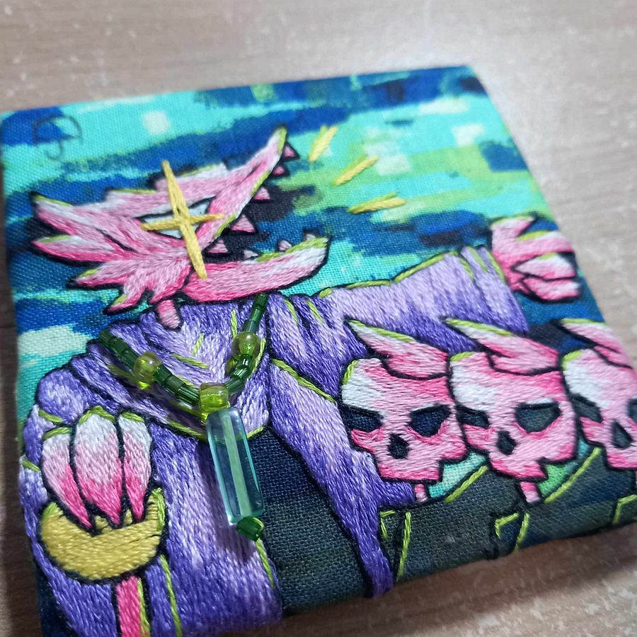 Nefarious Lizard Wizard Embroidery Square product image (3)