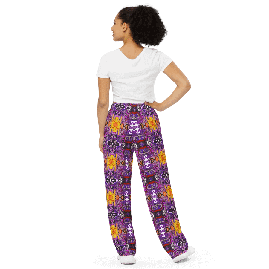 Purple Kaleidoscopic Dream Unisex Wide-Leg Pants product image (10)