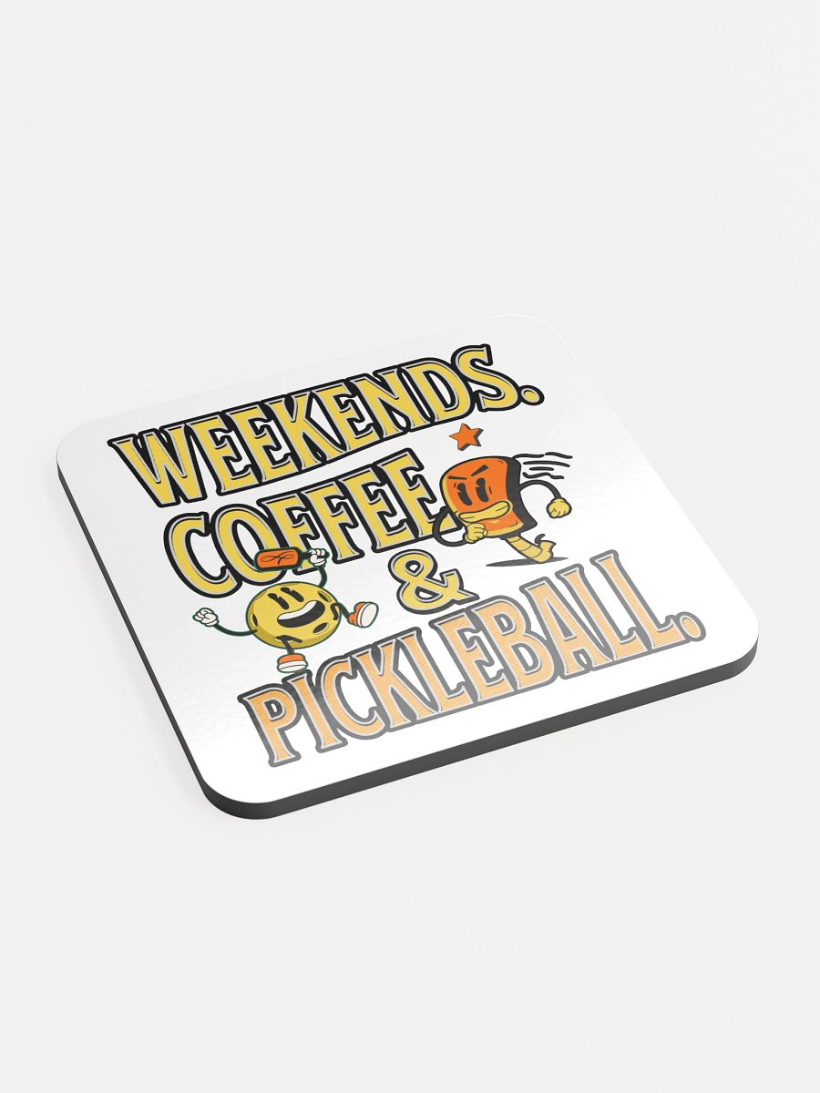 Weekends Coffee And Pickleball Vibes Cork Coaster product image (3)