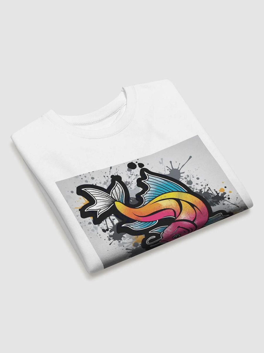 Splash of Koi – A dynamic sweatshirt with a colorful fish in splashy hues. product image (20)
