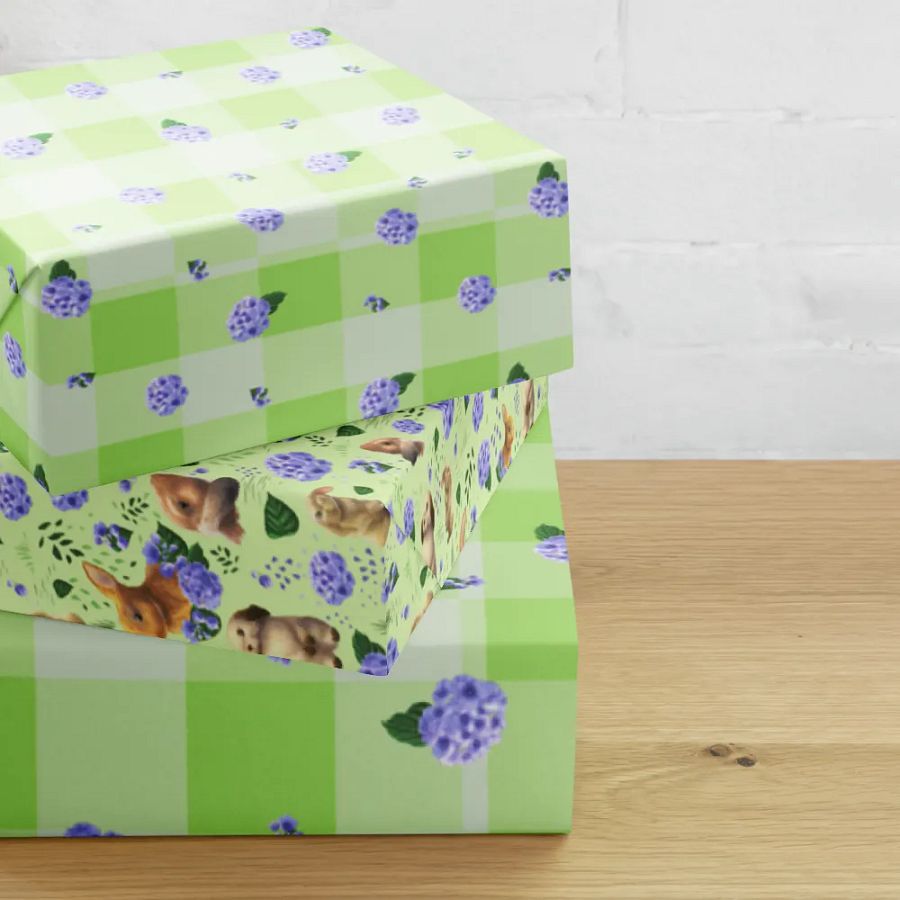 Bunnies and Hydrangeas Wrapping Paper Set product image (10)