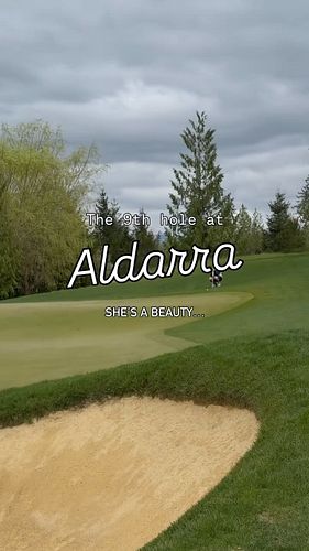 That green is narrow and hardly a flat surface to be found — but this putt from the fringe on Aldarra’s iconic 9th nearly dro...