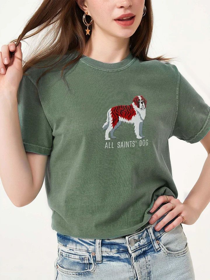 All Saints' Dog T-Shirt(Embroidered) of a Saint Bernard(Brindle & White) product image (2)