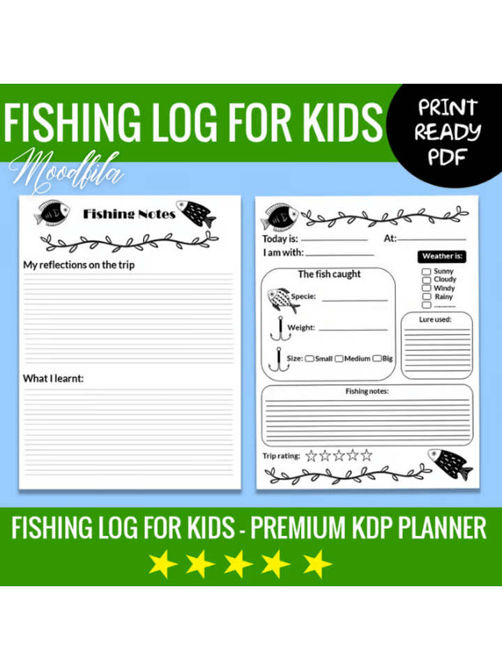 Fishing log for kid - KDP Interior product image (1)