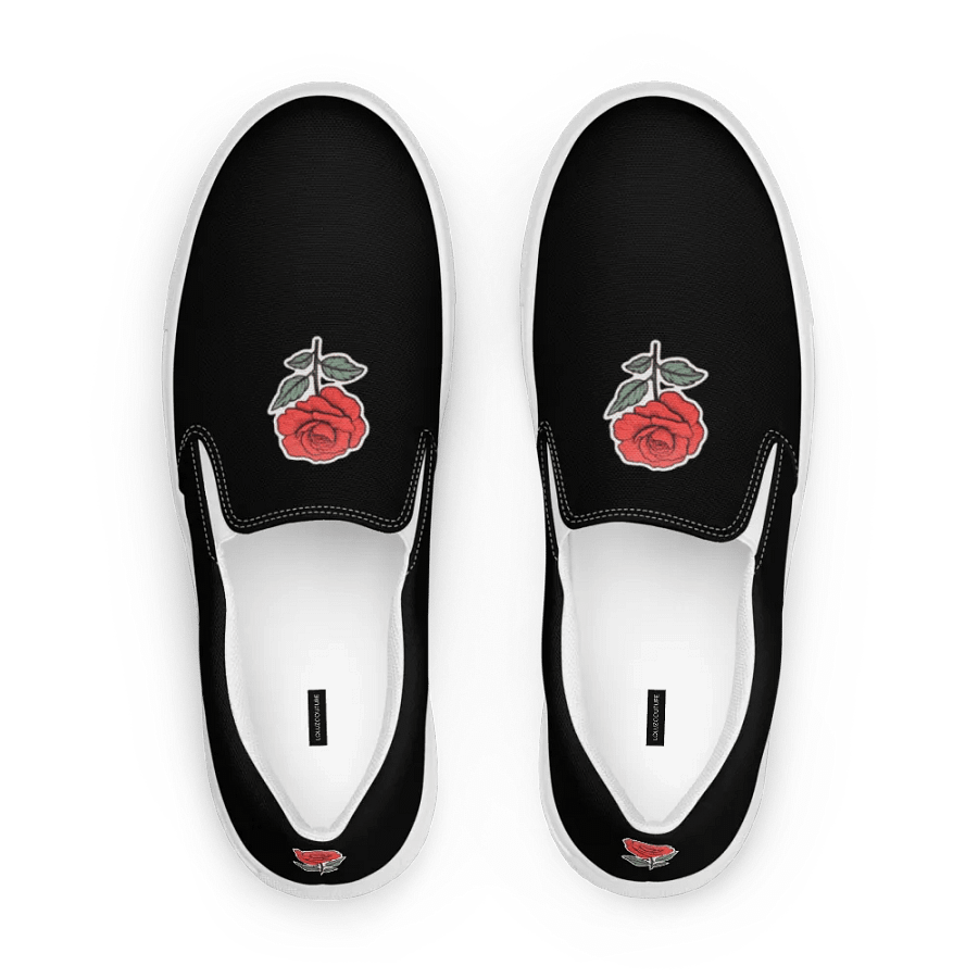 Red Rose Black Women's Canvas Slip-Ons product image (8)