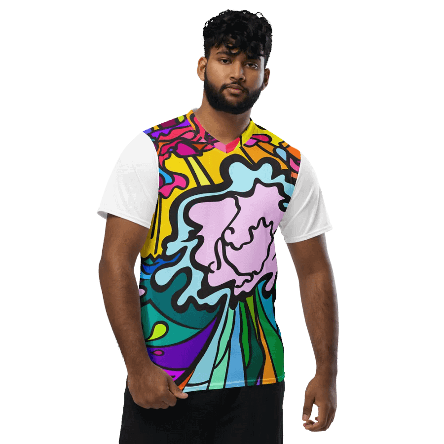 Vibrant Swirls Unisex Sports Jersey - Wave at Sunset product image (1)