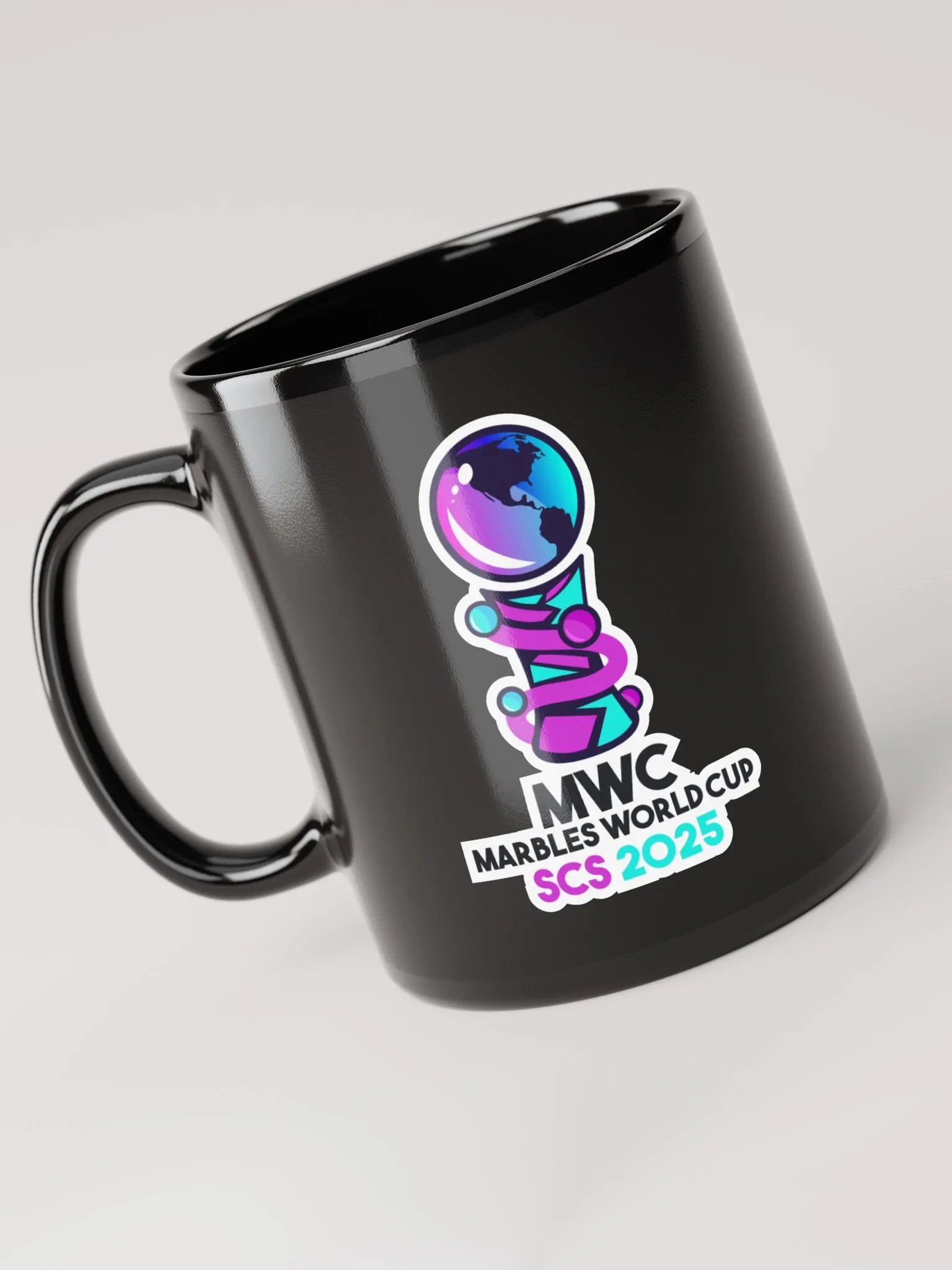 MARBLE WORLD CUP GLOSSY BLACK MUG product image (1)