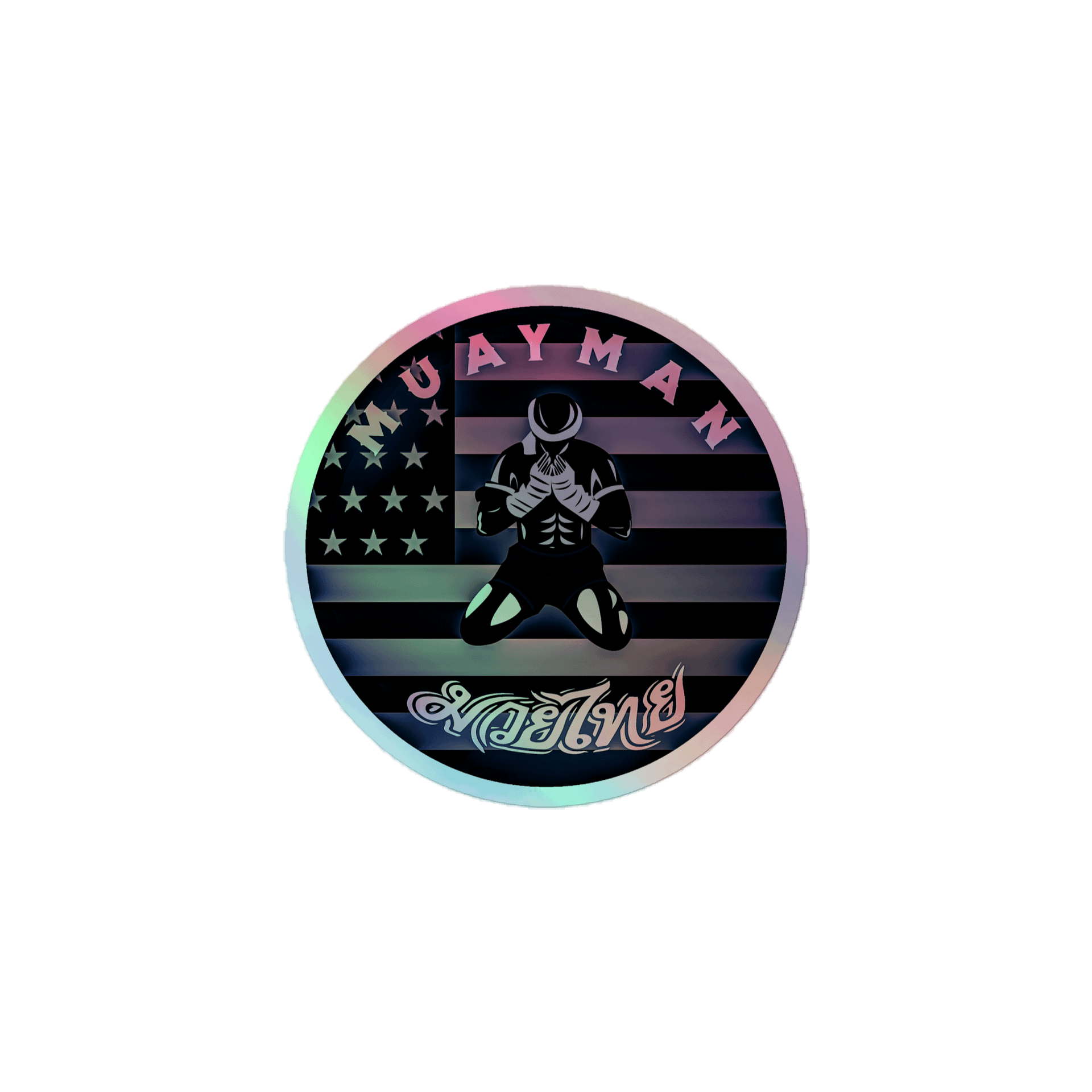 Muayman Sticker, Grayscale product image (1)