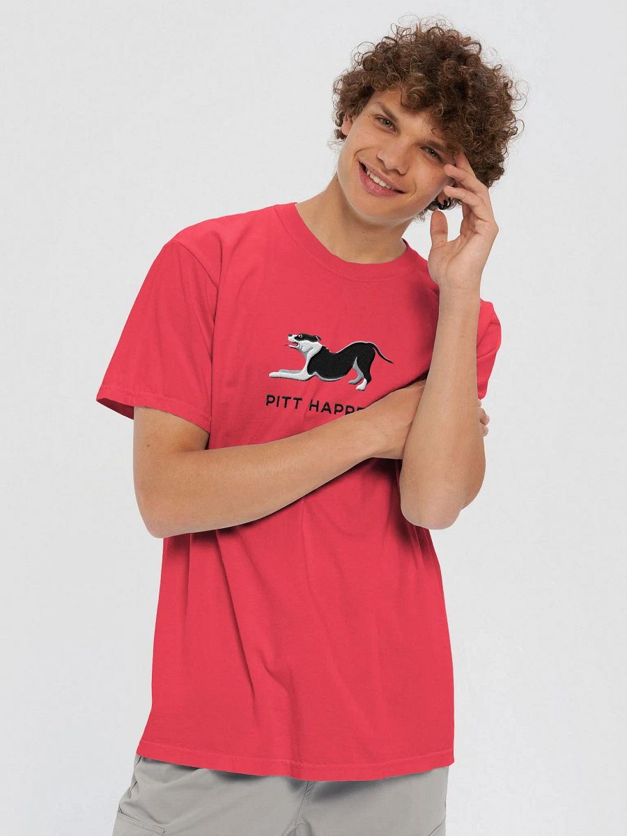 Pitt Happens T-Shirt(Embroidered) of a Pitbull Terrier(Black) product image (5)