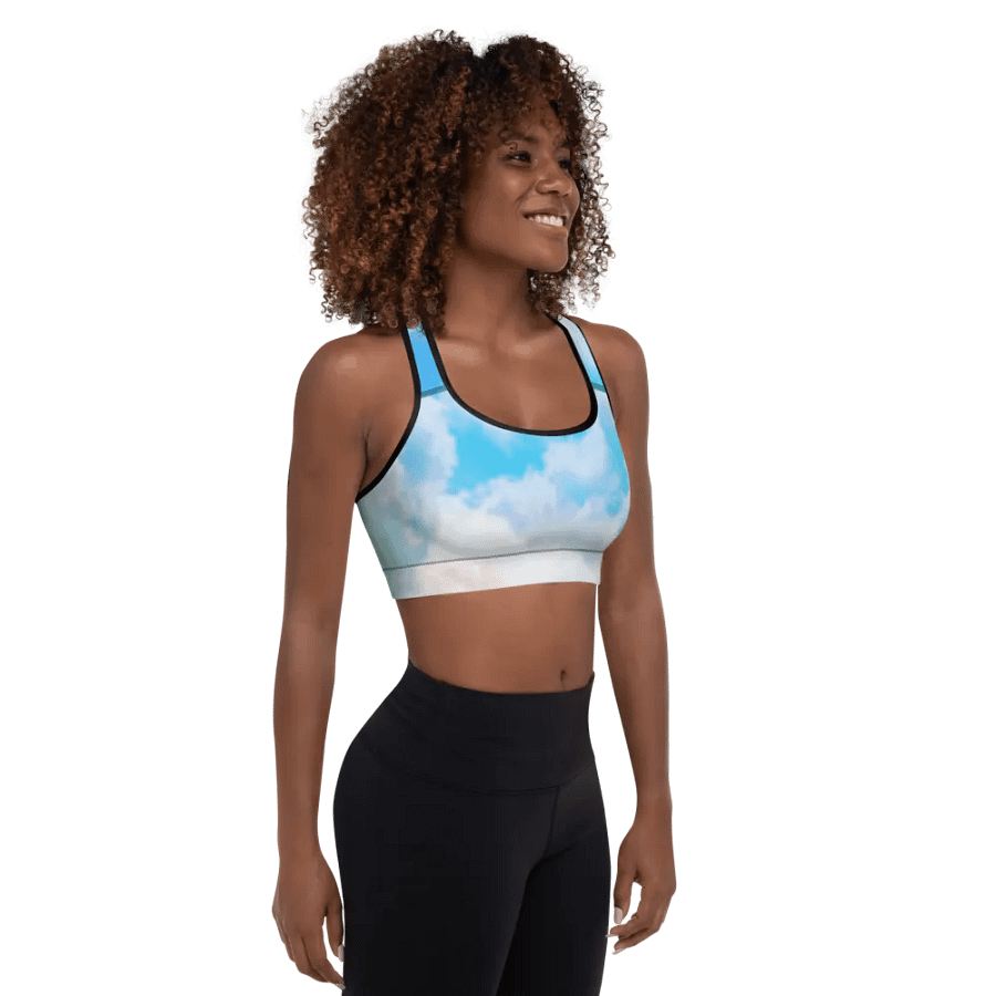 Blur cloud rainbow Design Padded Sports Bra - v6 product image (11)