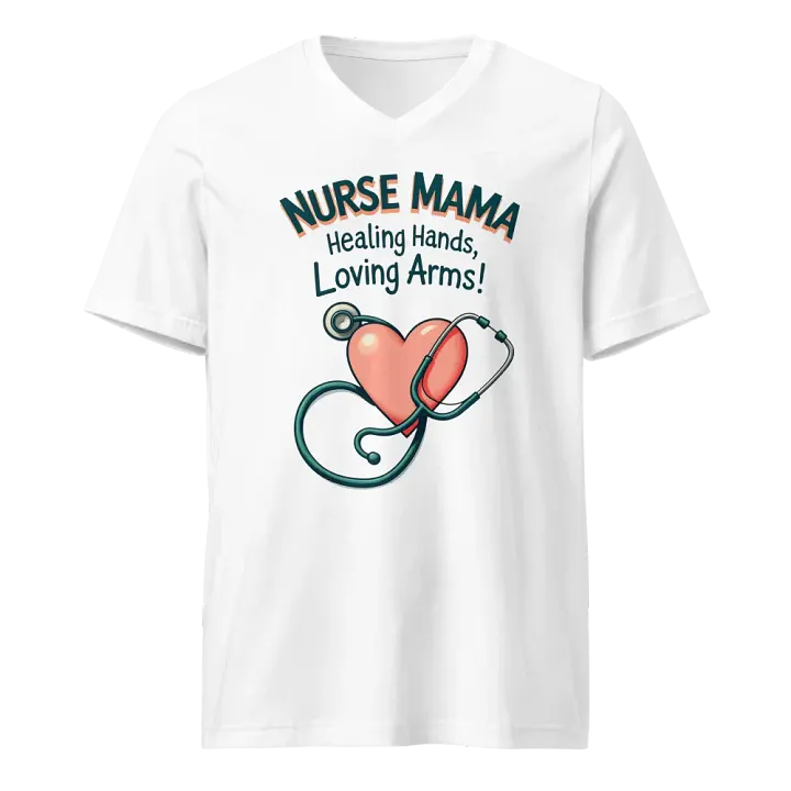 NURSE MAMA Healing Hands V-Neck Tee product image (1)