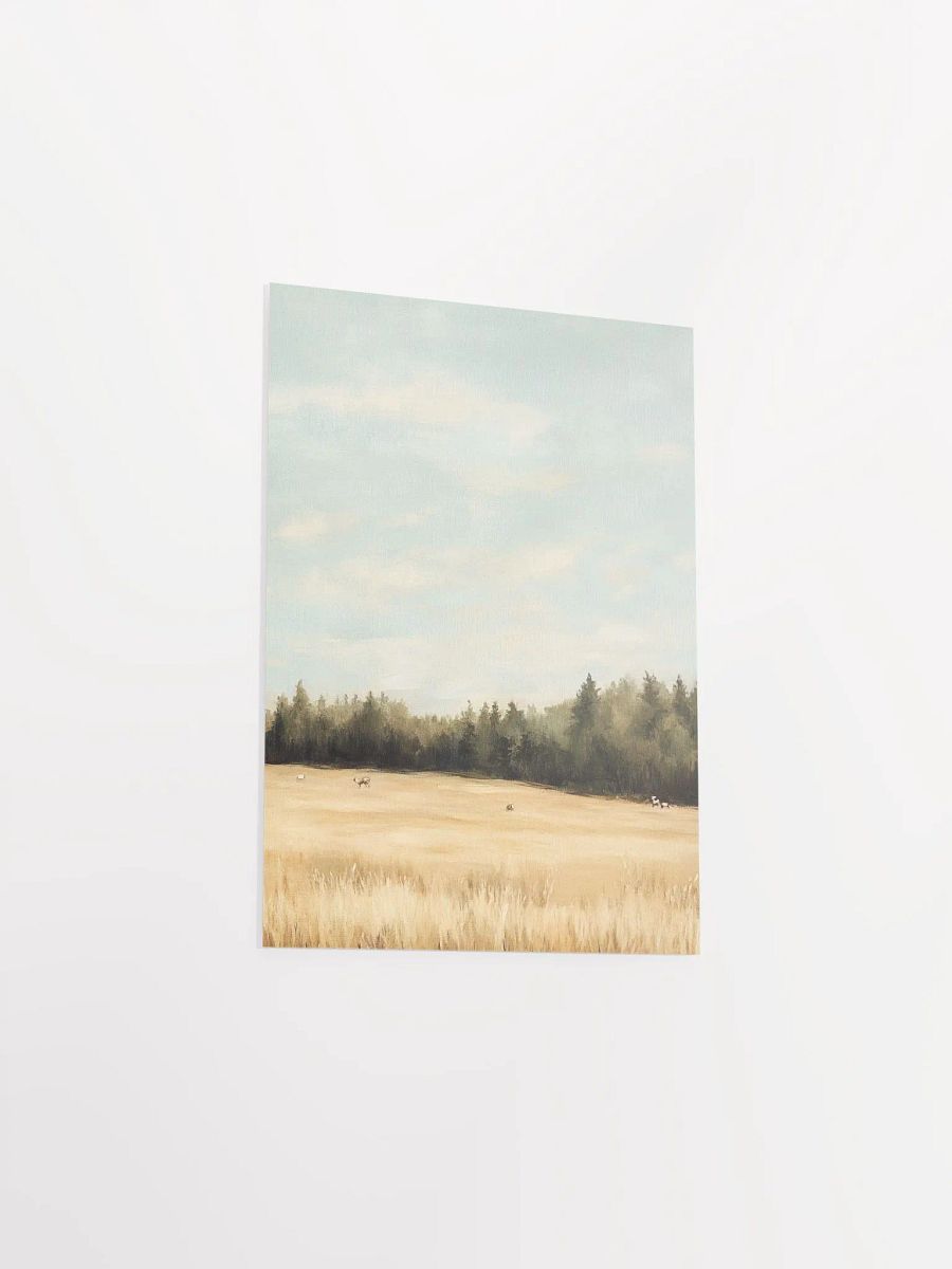 Golden Wheat Fields by the Forest - Rustic Nature Landscape Art product image (20)
