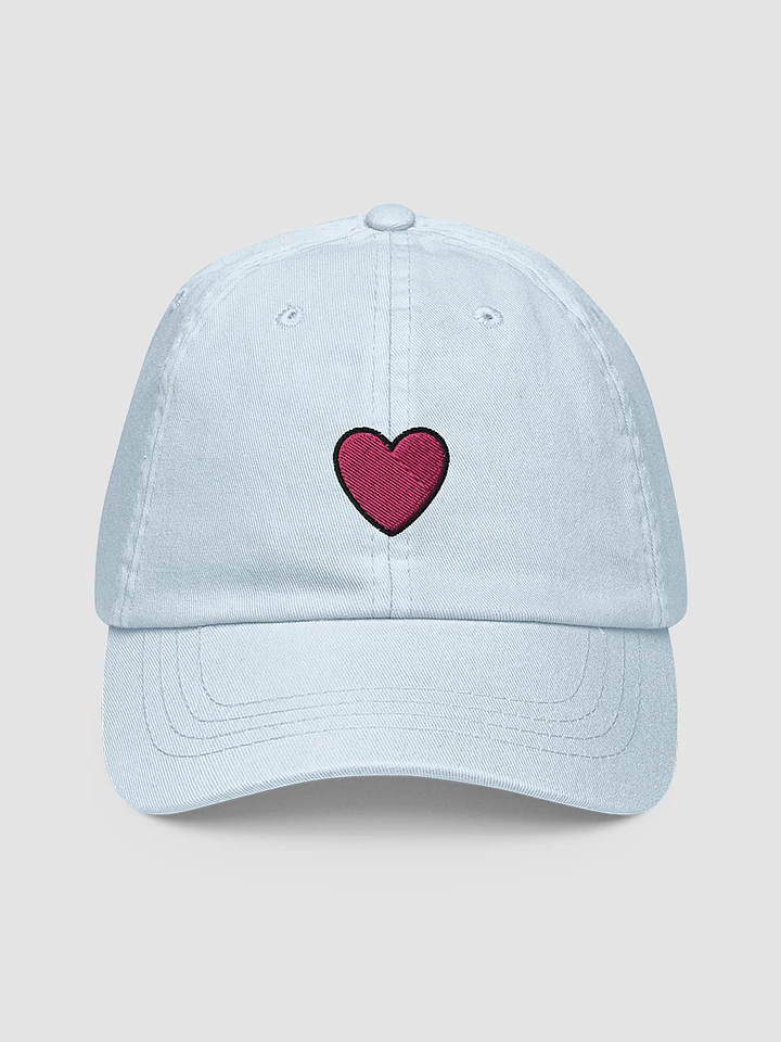 embroidered heart dad hat (pastel blue) product image (1)