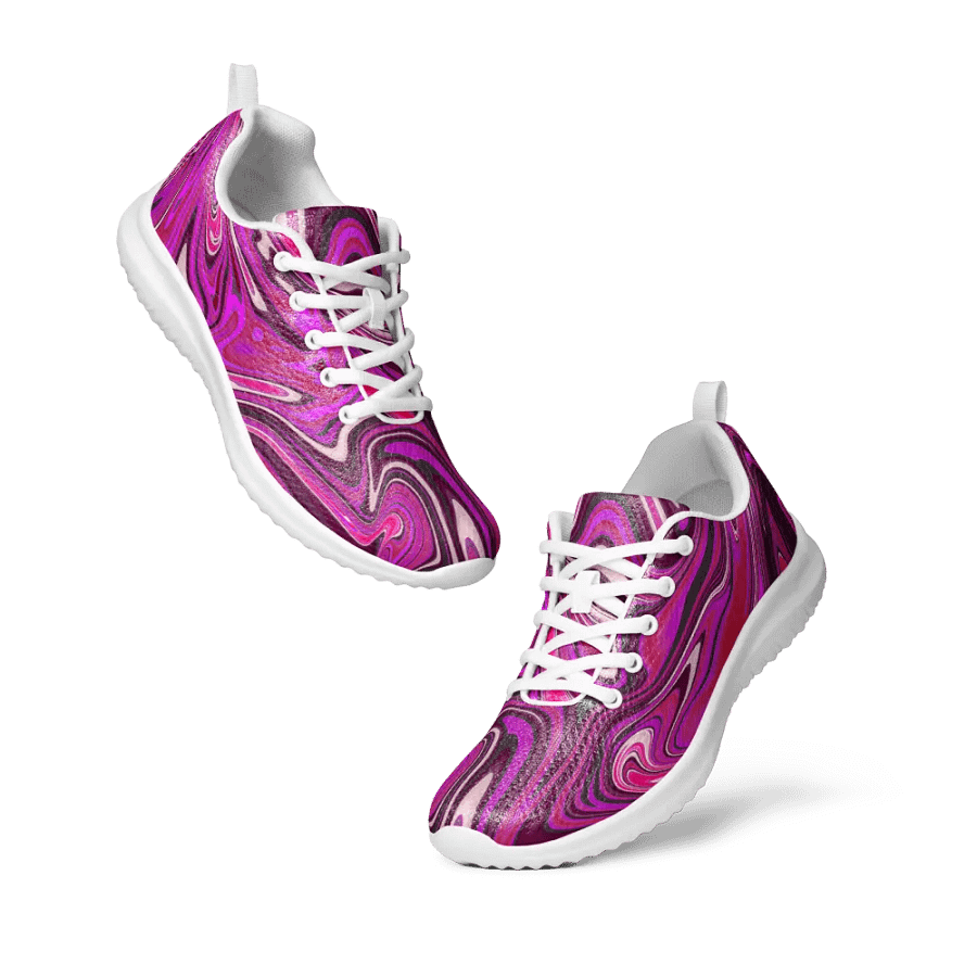 Women's Athletic Shoes - Pink and Purple Digital Fluid Art product image (10)