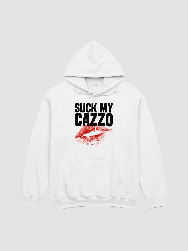 SUCK MY CAZZO hoodie white product image (1)