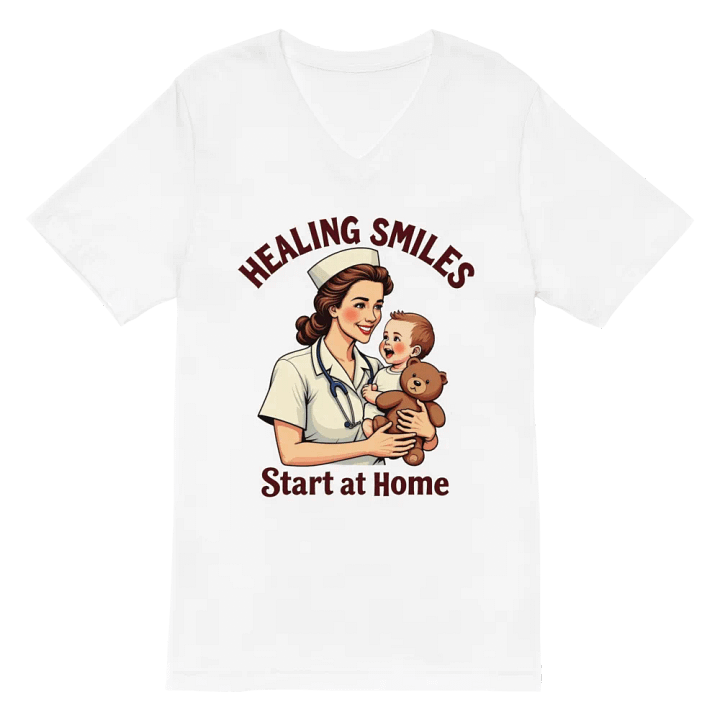 medical moms, dads, Healing Smiles Nurse V-Neck Tee product image (2)