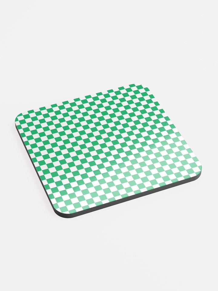 Checkers! Green and White Checkered Cork Coaster product image (2)