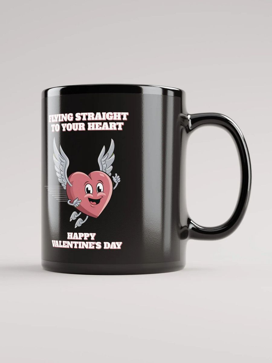 Flying Straight To Your Heart - Happy Valentine's Day Black Mug product image (2)